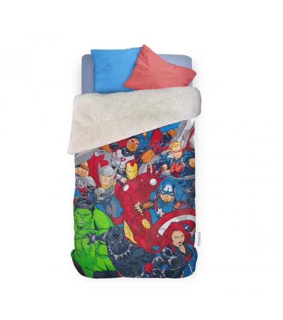 Frazada con Corderito 1 1/2 Plaza avengers Frazada con Corderito 1 1/2 Plaza avengers
