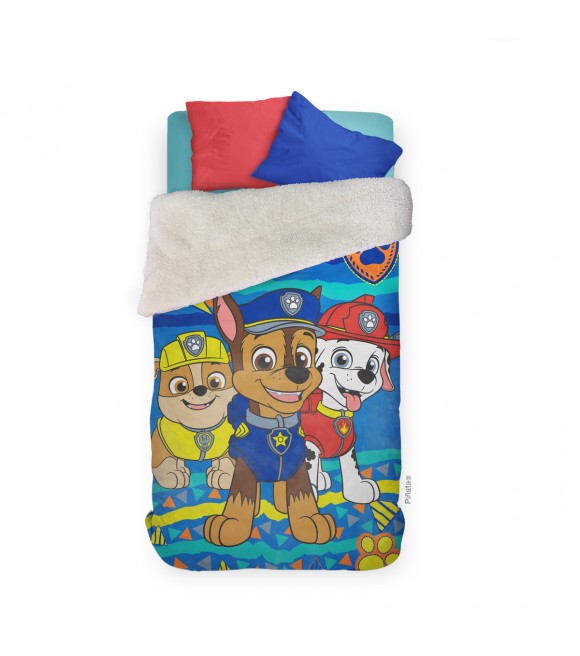 Frazada con corderito 1 1/2 plazas Paw Patrol