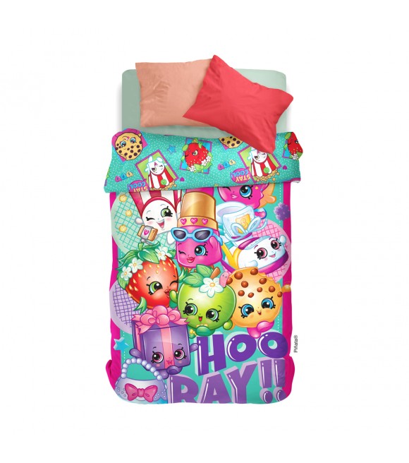 Acolchado infantil reversible Shopkins 1 1/2 plazas