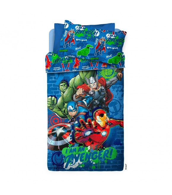 Cubrecama Avengers Reversible 1 1/2 plazas