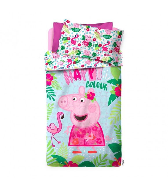 Cubrecama Peppa Pig Reversible 1 1/2 plazas