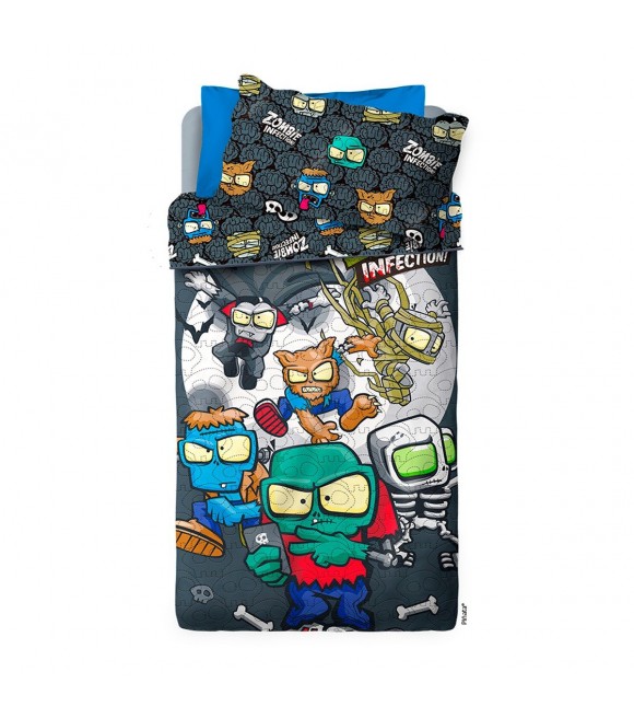 Cubrecama Zombie Infection Reversible 1 1/2 plazas