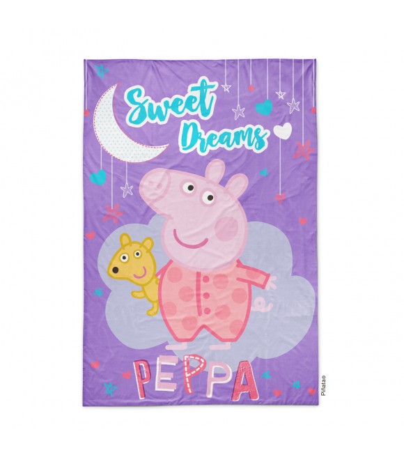 Frazada Flannel 1 1/2 Plazas Peppa Pig