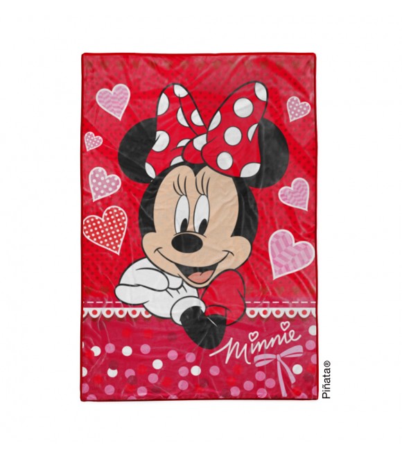 Frazada Simil Piel 1 1/2 Plazas Minnie