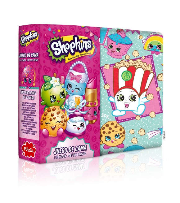 Sabanas Shopkins 1 1/2 plazas