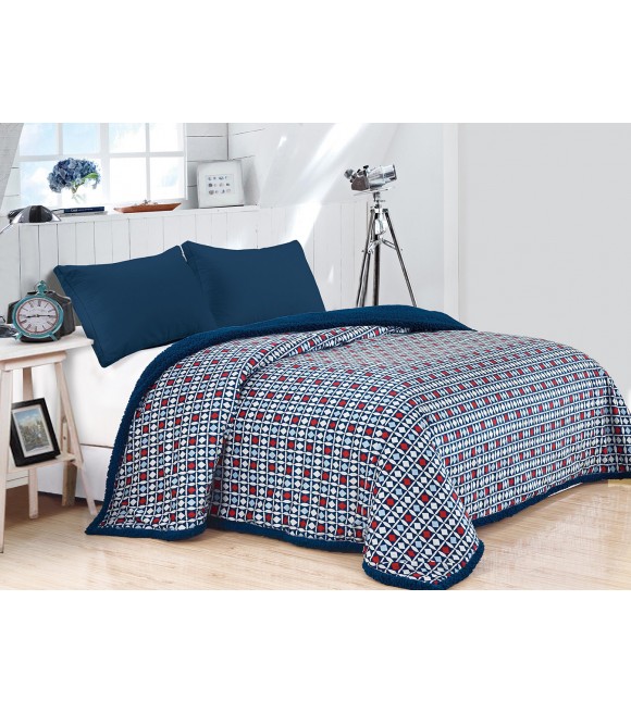 Edredon Premium Soft Estampado Con Corderito Geo